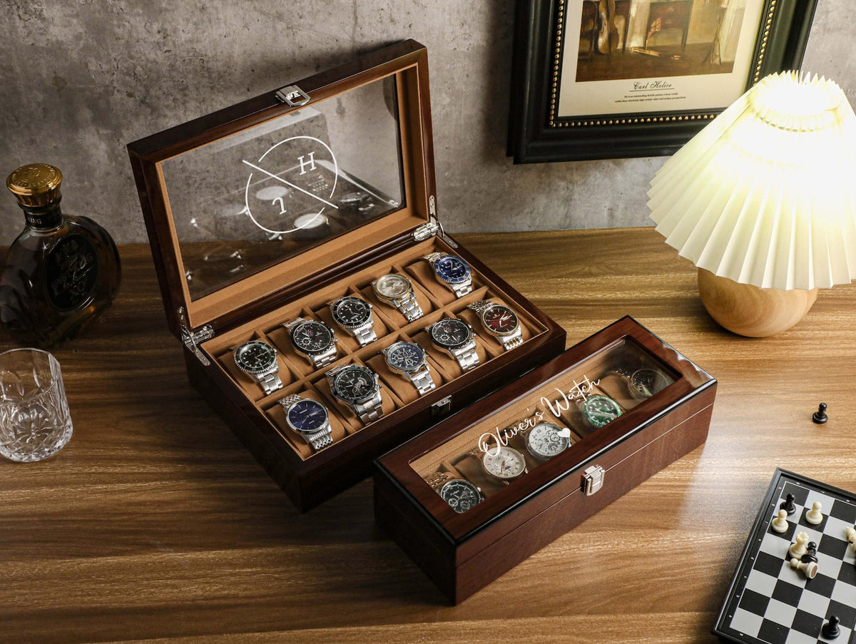 Personalized Watch Box, Custom Watch Storage, Watch Box for Men, Valentines Day Gift, Anniversary Gift, Gift For Husband, Gift For Men