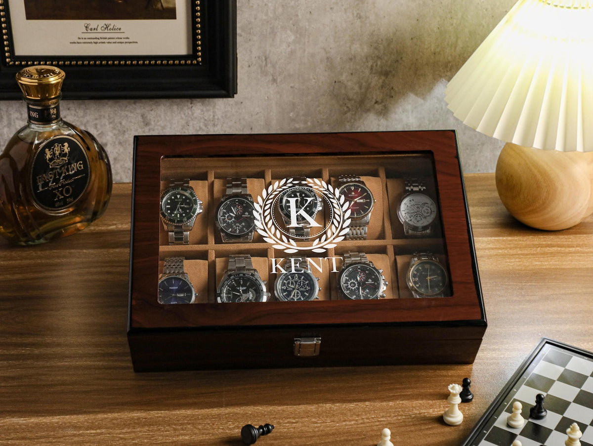 Personalized Watch Box, Custom Watch Storage, Watch Box for Men, Valentines Day Gift, Anniversary Gift, Gift For Husband, Gift For Men