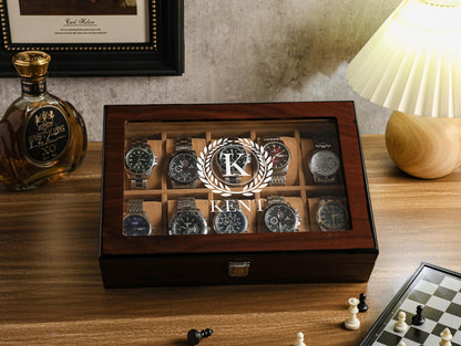 Personalized Watch Box, Custom Watch Storage, Watch Box for Men, Valentines Day Gift, Anniversary Gift, Gift For Husband, Gift For Men