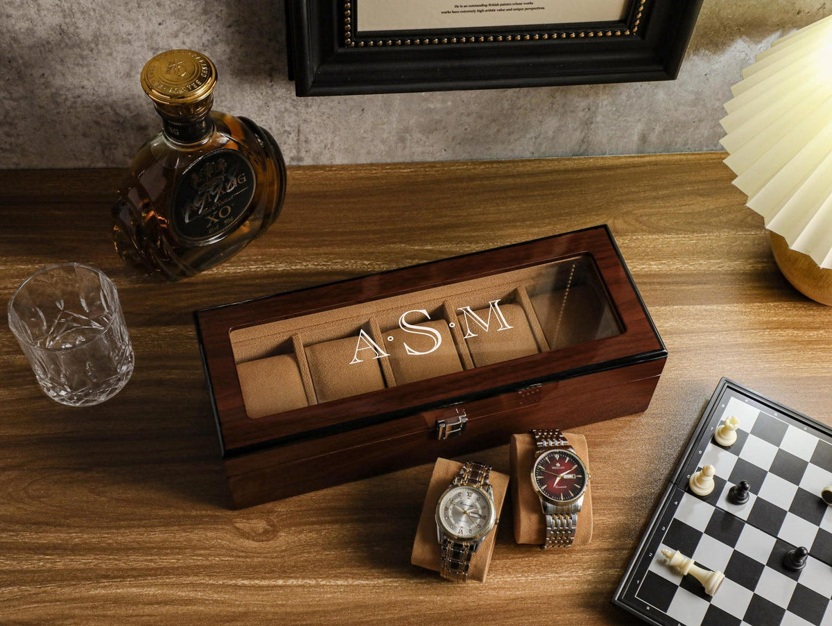 Personalized Watch Box, Custom Watch Storage, Watch Box for Men, Valentines Day Gift, Anniversary Gift, Gift For Husband, Gift For Men