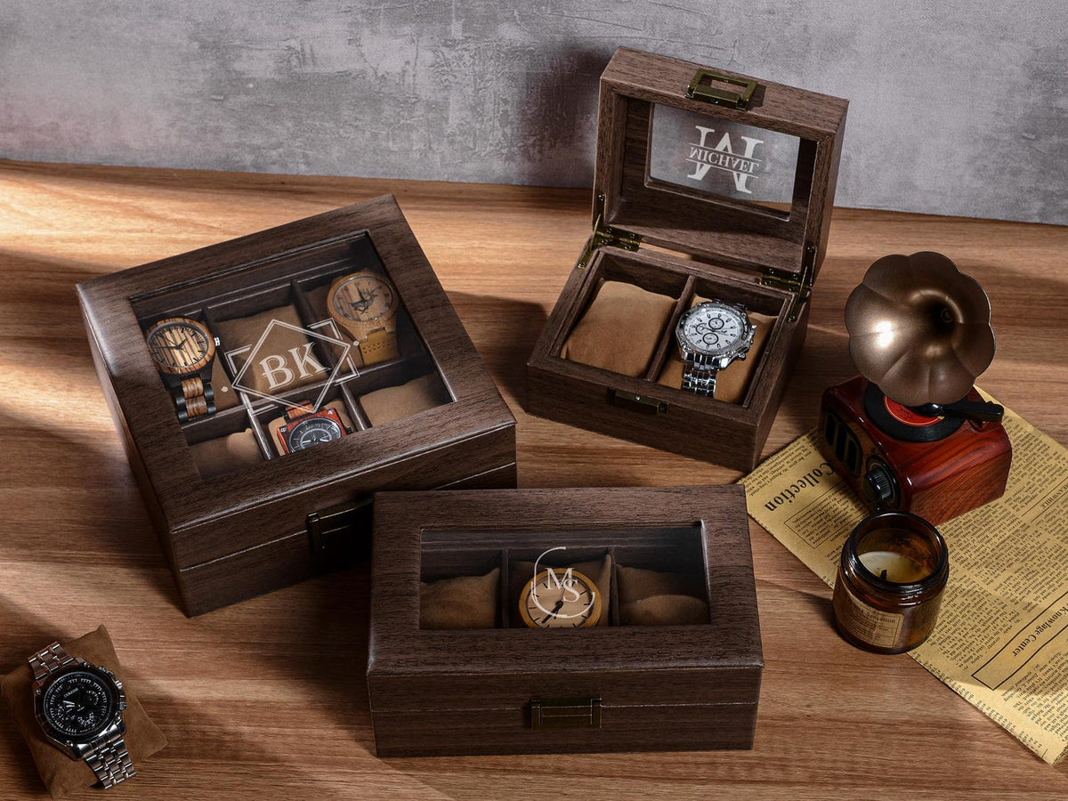 Personalized Leather Watch Box, Custom Engraved Watch Case, Watch Storage, Anniversary Gift, Gifts for Husband
