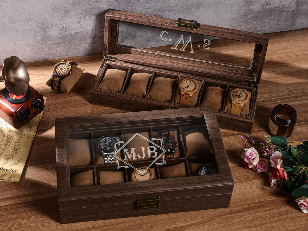 Personalized Leather Watch Box, Custom Engraved Watch Case, Watch Storage, Anniversary Gift, Gifts for Husband