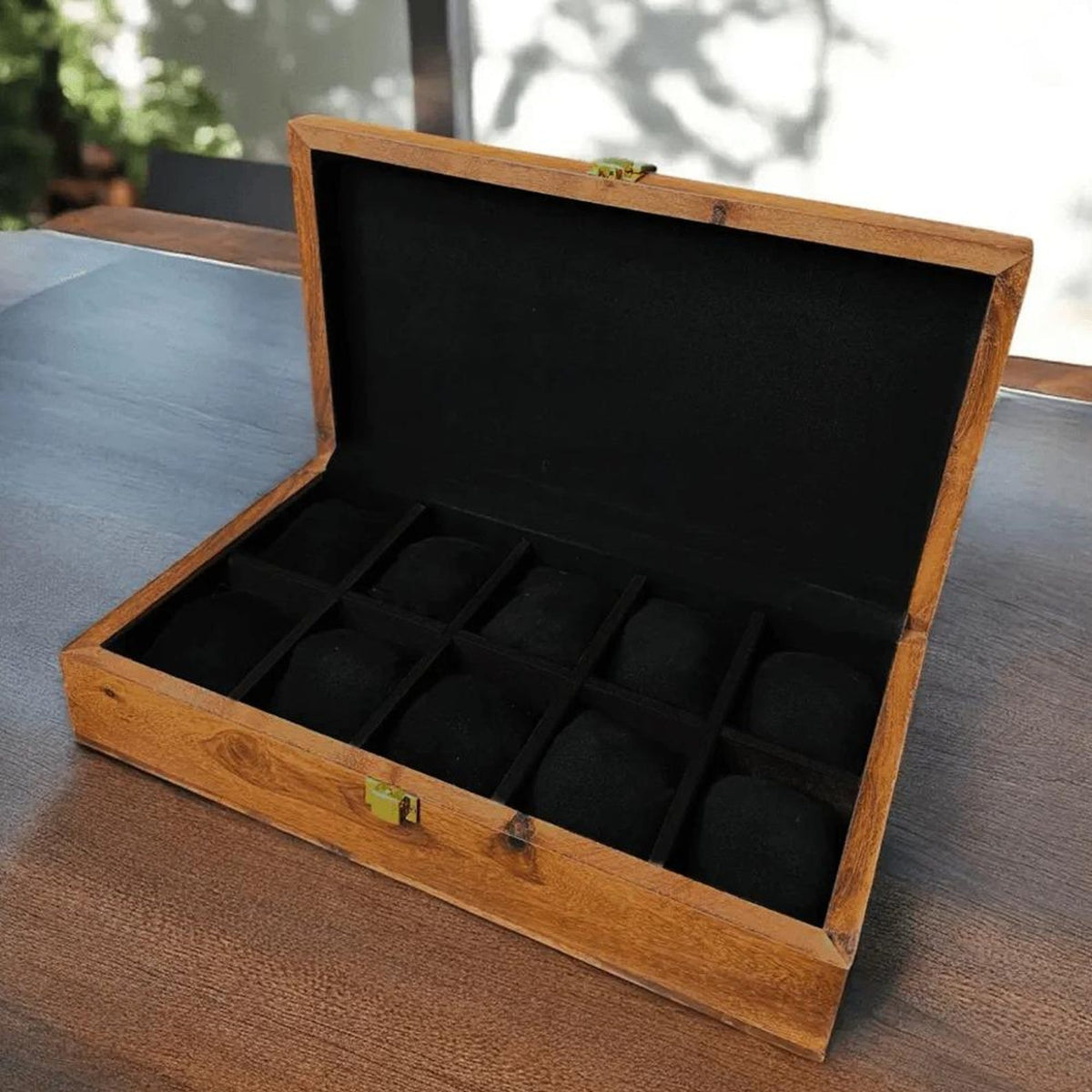 Custom Engraved Wooden Watch Box | Velvet Lined Storage Watch Organizer