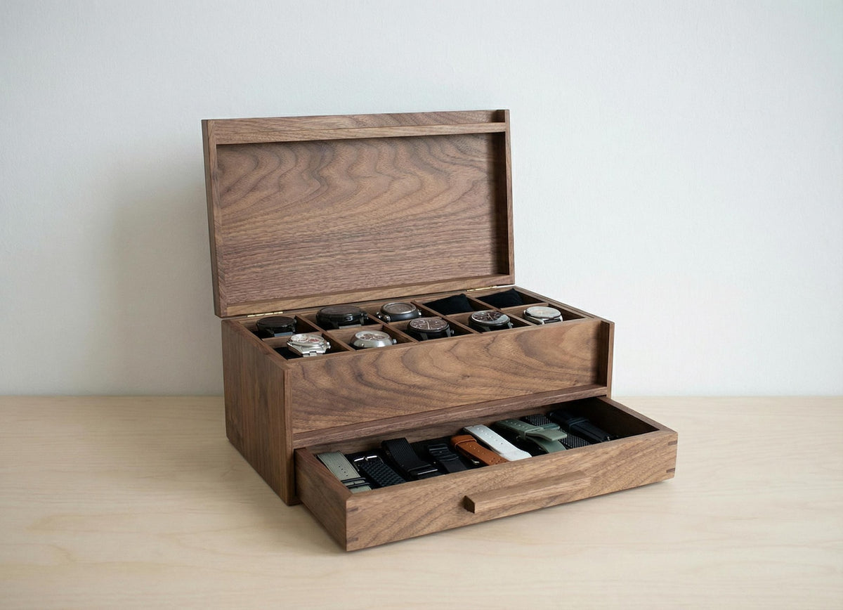 x10 watch box with drawer wood MCM watch box rolex watch box wood wooden watch box watch storage box watch box case personalized watch box