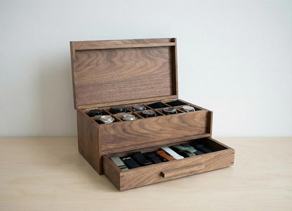 x10 watch box with drawer wood MCM watch box rolex watch box wood wooden watch box watch storage box watch box case personalized watch box