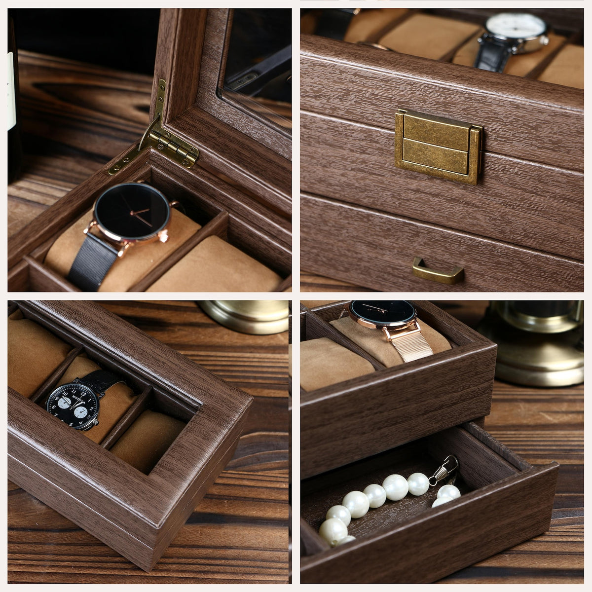 Personalised Watch Box, Watch Storage Box Gift for Watch Lover, Gift for Dad, Retirement Gift for Men, Engraved Luxury Watch Case