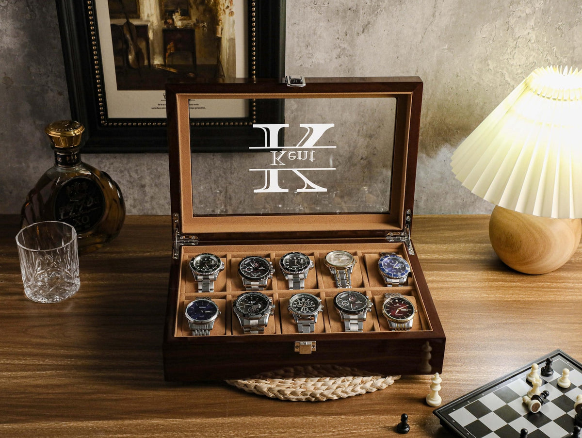 Personalized Watch Box, Custom Watch Storage, Watch Box for Men, Valentines Day Gift, Anniversary Gift, Gift For Husband, Gift For Men