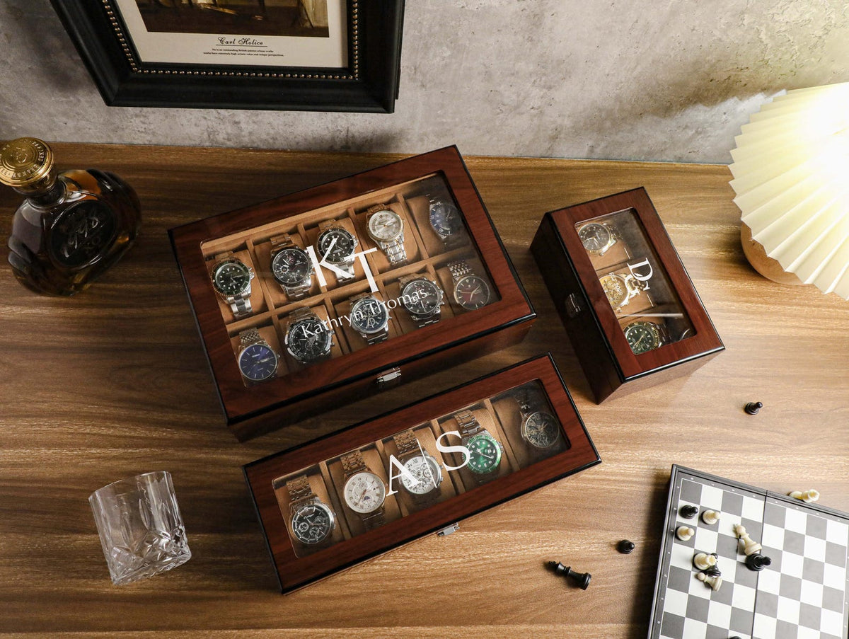 Personalized Watch Box, Custom Watch Storage, Watch Box for Men, Valentines Day Gift, Anniversary Gift, Gift For Husband, Gift For Men