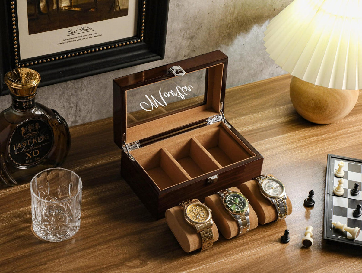 Personalized Watch Box, Custom Watch Storage, Watch Box for Men, Valentines Day Gift, Anniversary Gift, Gift For Husband, Gift For Men