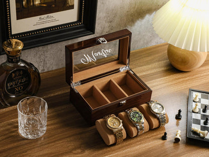 Personalized Watch Box, Custom Watch Storage, Watch Box for Men, Valentines Day Gift, Anniversary Gift, Gift For Husband, Gift For Men