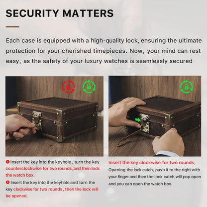 Lockable Leather Watch Box Organizer | Luxury Watch Collection Case for 6–10 Watches