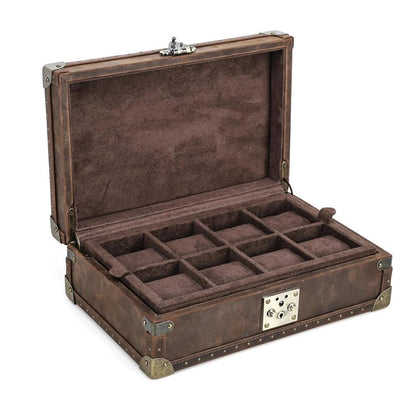 Lockable Leather Watch Box Organizer | Luxury Watch Collection Case for 6–10 Watches