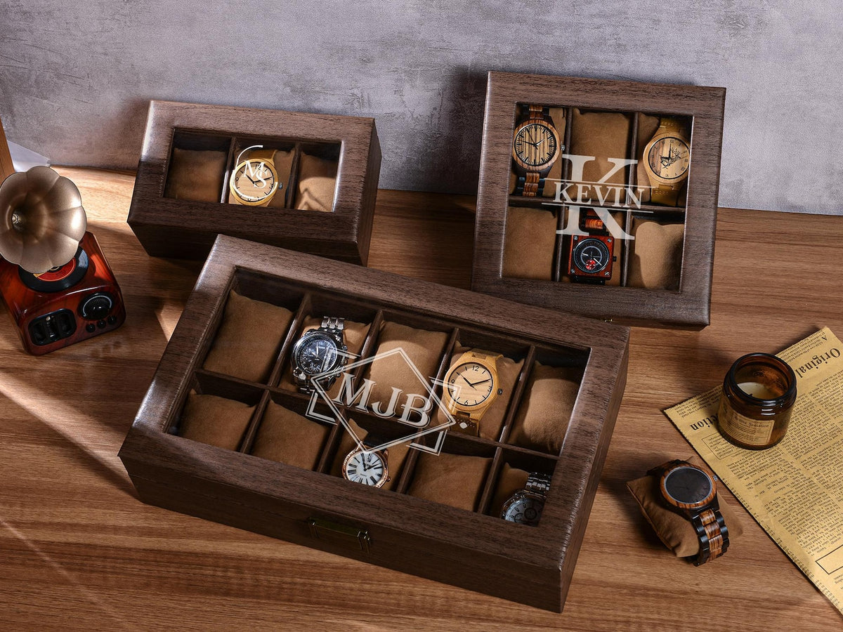 Personalized Leather Watch Box, Custom Engraved Watch Case, Watch Storage, Anniversary Gift, Gifts for Husband
