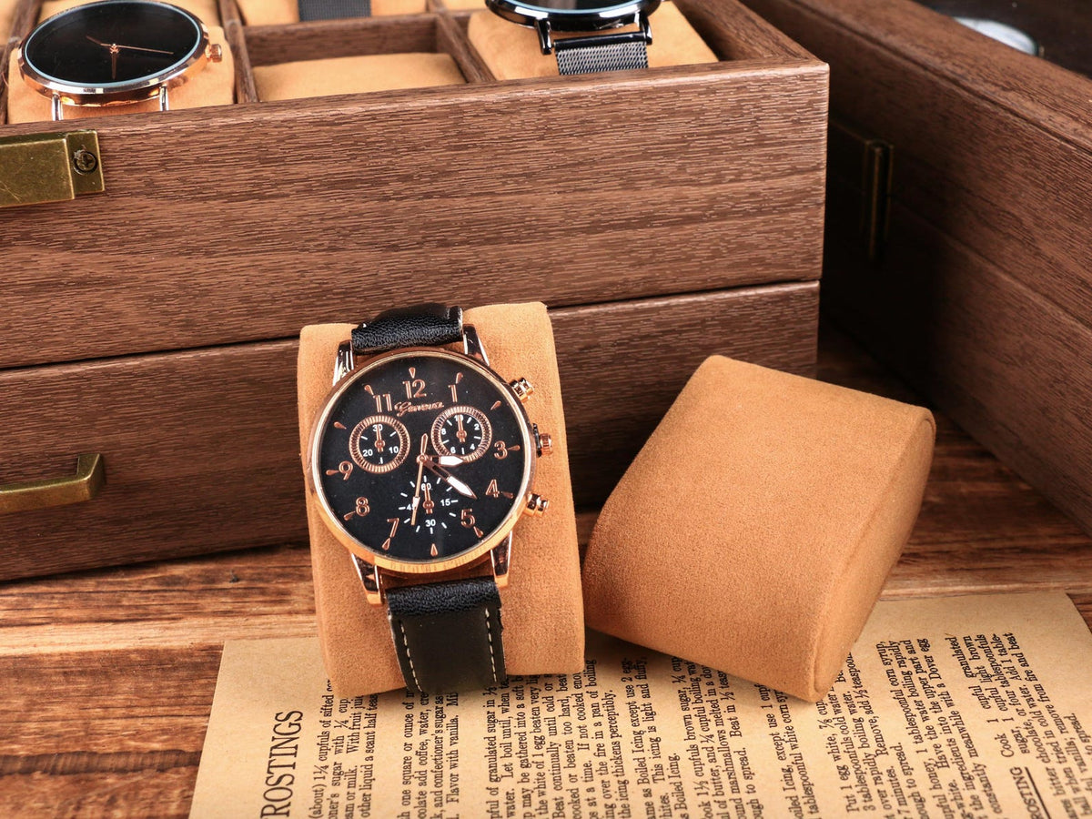 TWO Layers 6 12 Slot Personalized Men's Watch Box, Custom Engraved Watch Box, Watch Storage gift for Dad, Birthday Gift for Him
