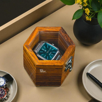 Honeycomb Wooden Watch Box | Handcrafted Hexagon Organizer