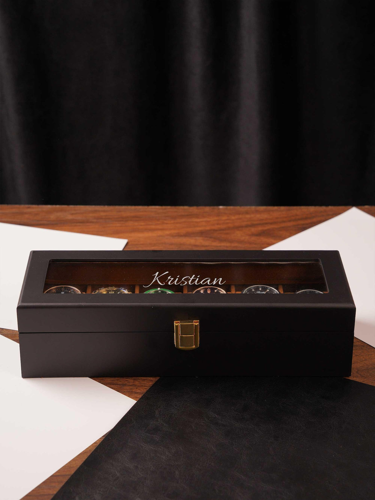Personalized Watch Storage, Engraved Watch Box for Men,Gift for him,Anniversary Present,Father's Day Gift