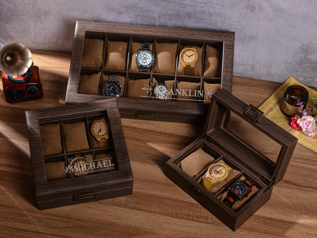 Personalized Leather Watch Box, Custom Engraved Watch Case, Watch Storage, Anniversary Gift, Gifts for Husband