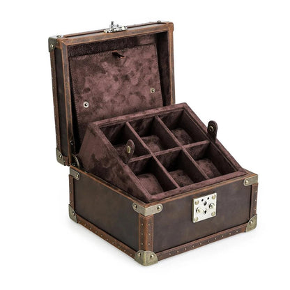 Lockable Leather Watch Box Organizer | Luxury Watch Collection Case for 6–10 Watches