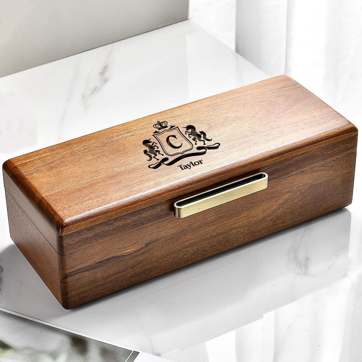 Custom Engraved Watch Box Luxury Wooden Gift Organizer with Velvet Lined Display for Men Birthday Anniversary or Celebration Gifts