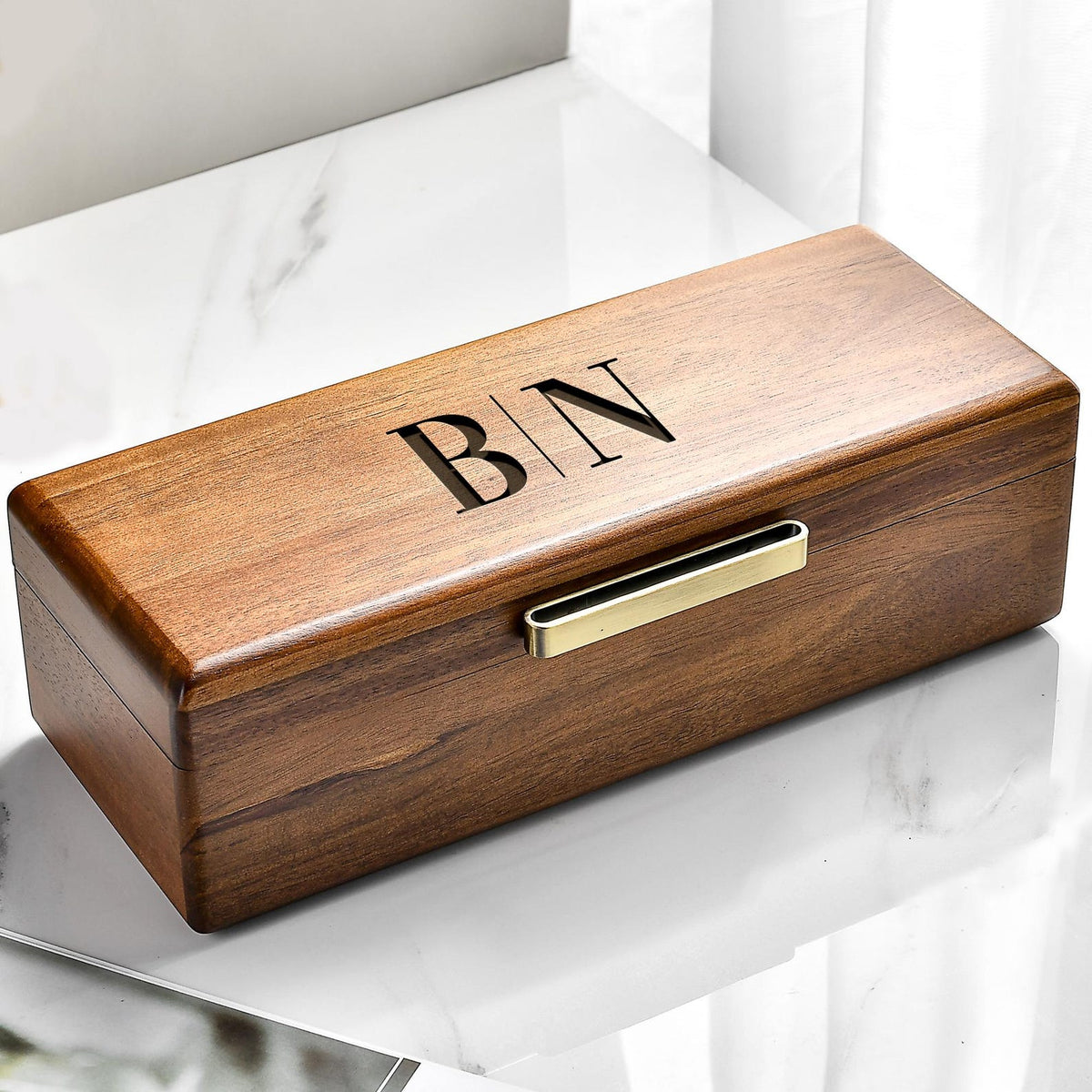 Custom Engraved Watch Box Luxury Wooden Gift Organizer with Velvet Lined Display for Men Birthday Anniversary or Celebration Gifts