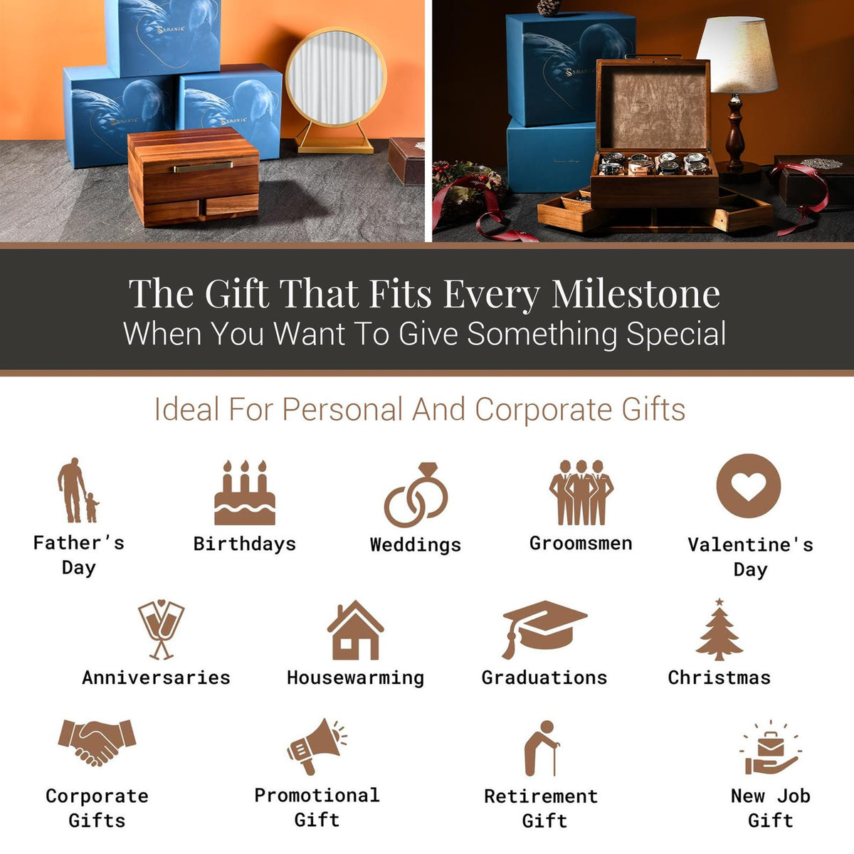 Engraved Rustic Watch Box for Men Dresser Organizer with Divider Pillow Pull-Out Drawer Case for Men Jewelry Fathers Day or Valentine Gift