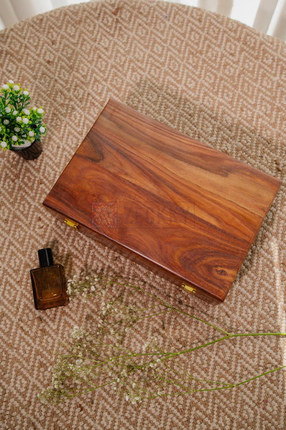Luxury Wooden 10 Slots Watch Box With Red Interior: 1st Anniversary Present For him