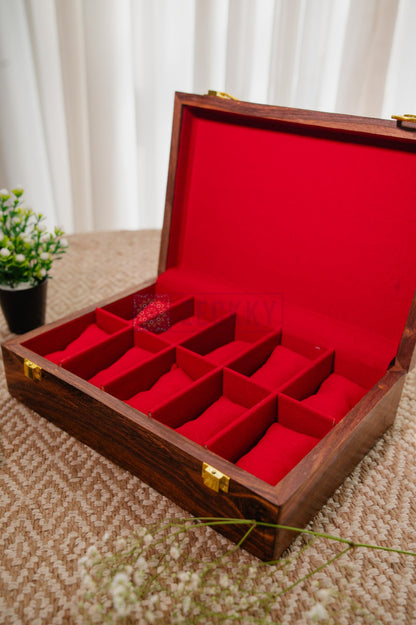 Luxury Wooden 10 Slots Watch Box With Red Interior: 1st Anniversary Present For him
