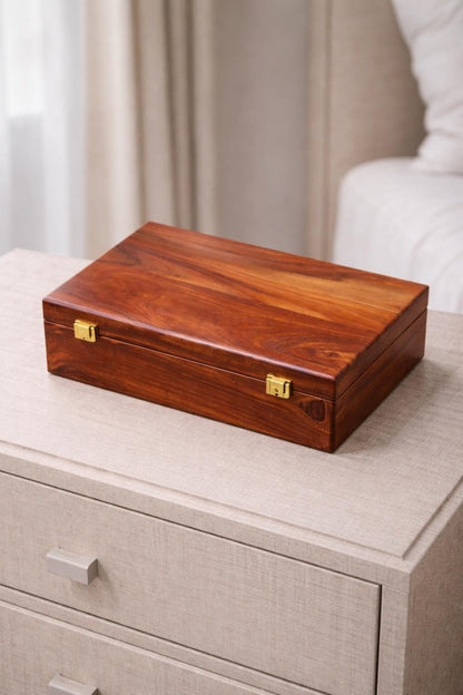 Luxury Wooden 10 Slots Watch Box With Red Interior: 1st Anniversary Present For him