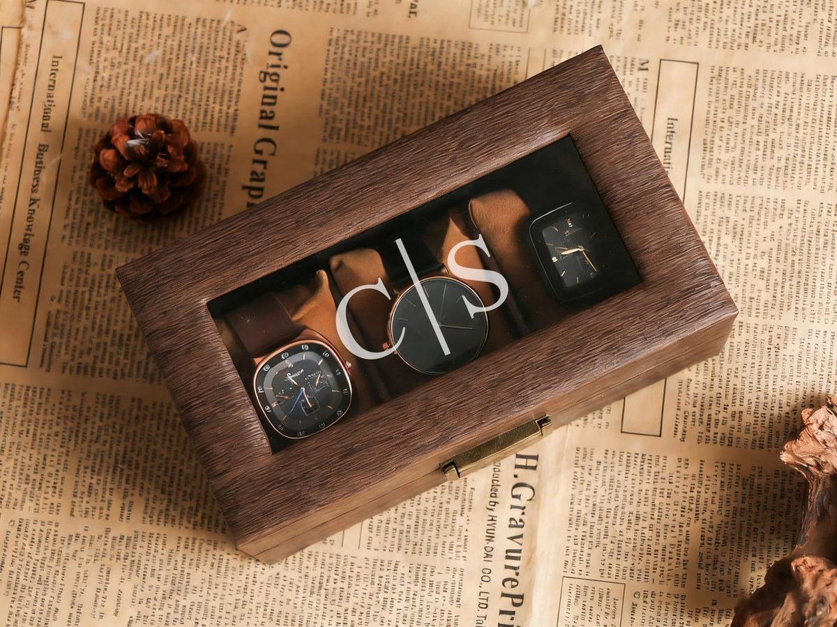 Custom Mens Storage Box，Personalized Watch Box Holds Watches，Vintage Mens Gift，The Perfect Gift for Him，Anniversary Gift for Husband
