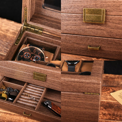 Custom Engraved Watch Display Box, Men Watch jewelry box, Grain Leather watch box, Birthday & Anniversary gift, Gift for him