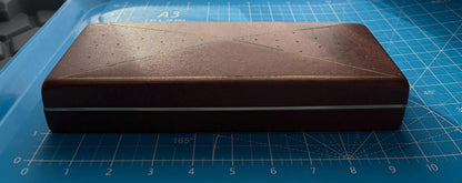 Shields clamshell Jewelry Case Brown Vinyl W/ Cream Velvet Interior 9-3/4” long x 3-7/8” wide x 1-5/8” deep Watch Holder Cufflink Storage