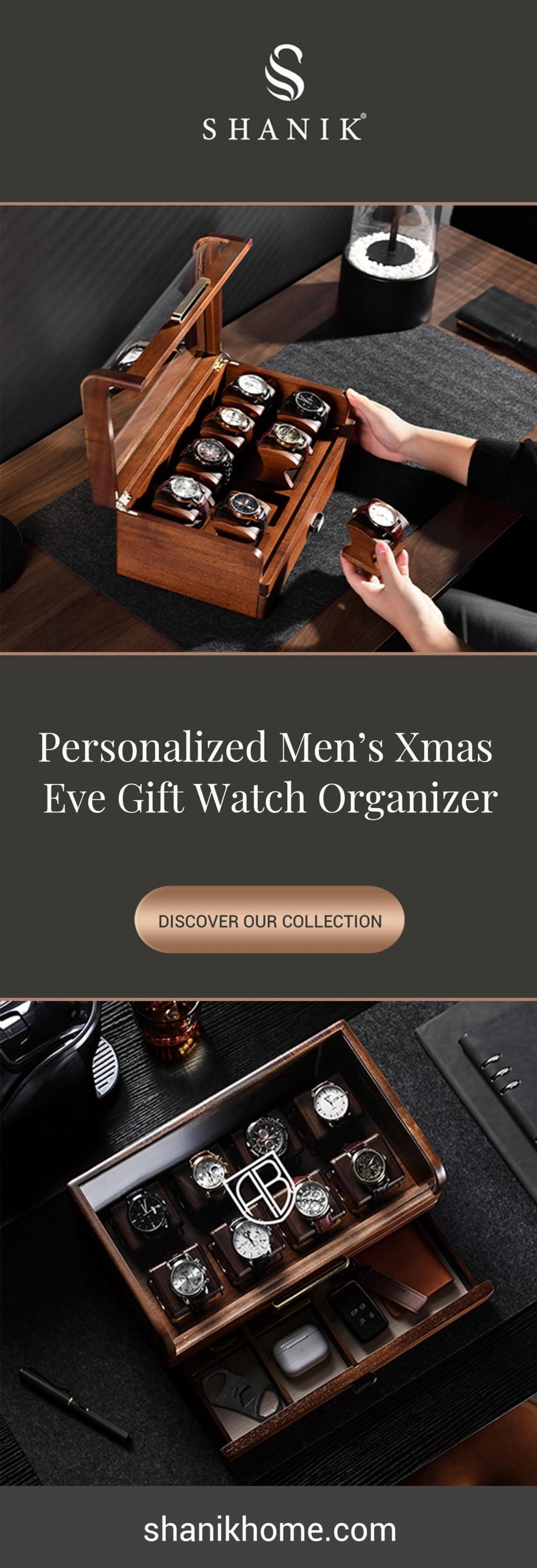 Engraved Wooden Watch Box Personalized Soon to be Married Custom Men’s Organizer Luxury Engraved Anniversary Present Groom Gift from Bride