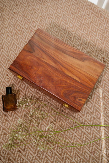Luxury Wooden 10 Slots Watch Box With Red Interior: 1st Anniversary Present For him