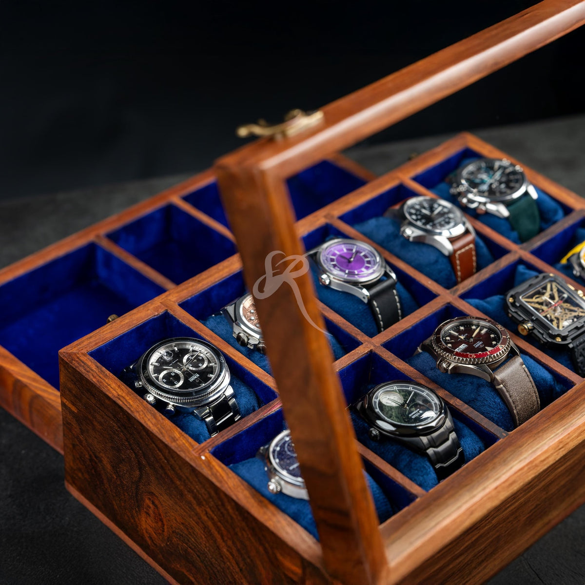Handmade Vintage Men's Wooden Watch Box with Drawer – Free Personalized Rosewood Watch Case for Men – Custom Watch Holder & Gift for Him