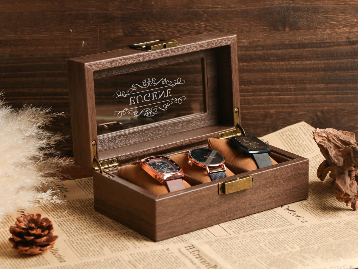 Custom Mens Storage Box，Personalized Watch Box Holds Watches，Vintage Mens Gift，The Perfect Gift for Him，Anniversary Gift for Husband