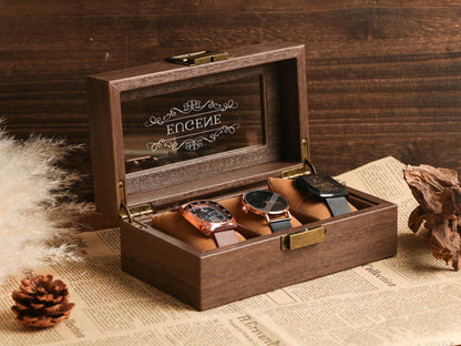 Custom Mens Storage Box，Personalized Watch Box Holds Watches，Vintage Mens Gift，The Perfect Gift for Him，Anniversary Gift for Husband