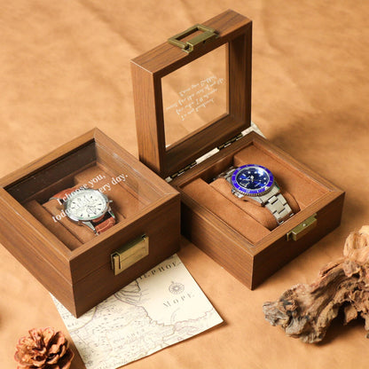 Personalized Watch Box, Engraved Watch Case,The Perfect Gift for Him，Gift for Husband，Customize Your Personalized Word On Your Watch Box