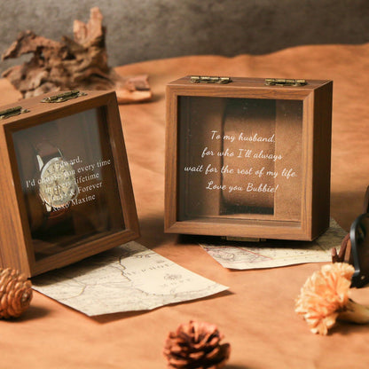 Personalized Watch Box, Engraved Watch Case,The Perfect Gift for Him，Gift for Husband，Customize Your Personalized Word On Your Watch Box