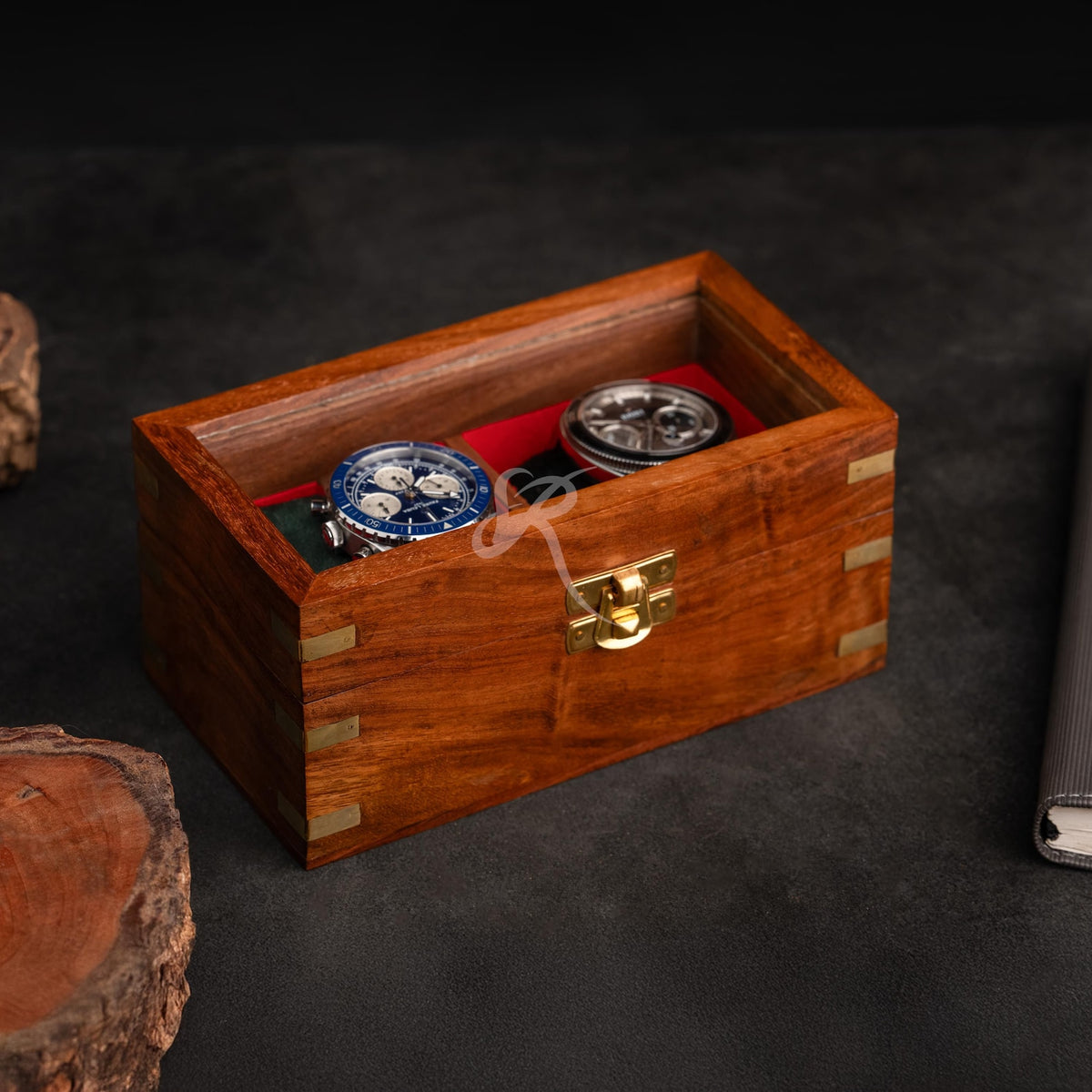 Custom Engraved Rosewood Watch Box | Gift for Dad | Birthday Gift for Men Men's Watch Storage Case| Fathers Day Gift | Anniversary Gift