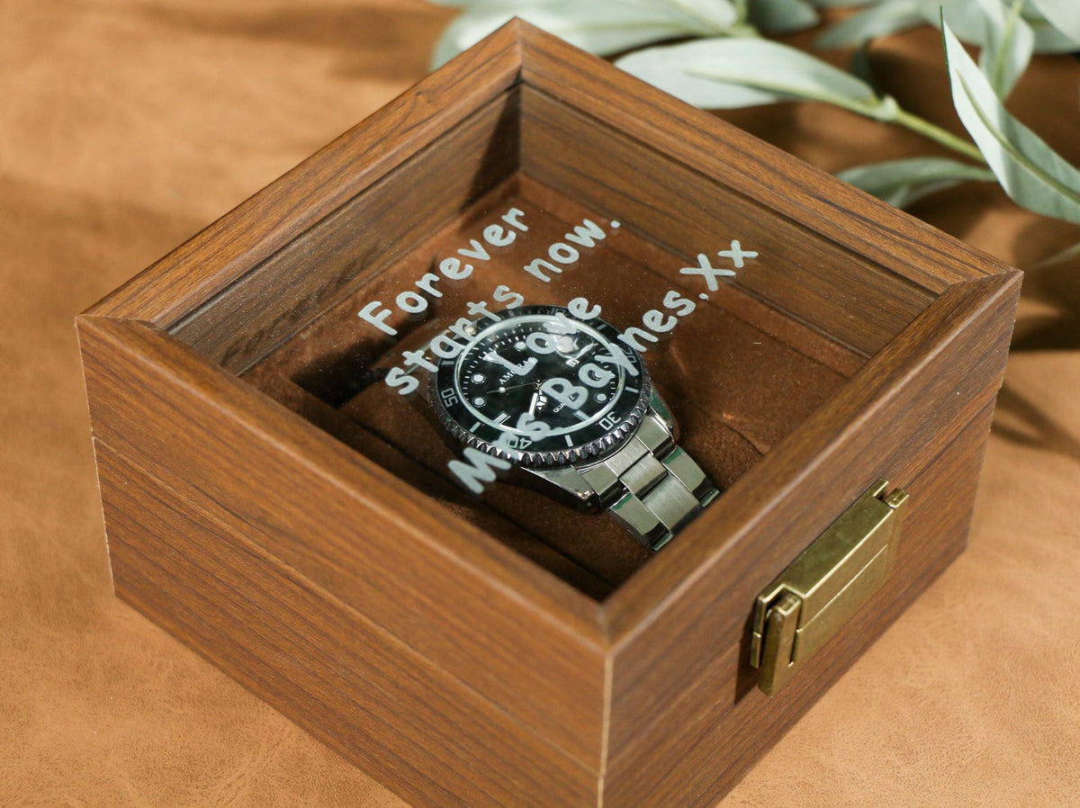 Custom Engraved Watch Box | Gift for Dad | Birthday Gift for Men | Personalized Watch Storage Case| Fathers Day Gift | Anniversary Gift