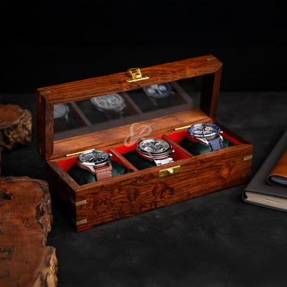 Custom Engraved Rosewood Watch Box | Gift for Dad | Birthday Gift for Men Men's Watch Storage Case| Fathers Day Gift | Anniversary Gift