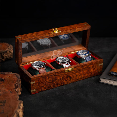 Custom Engraved Rosewood Watch Box | Gift for Dad | Birthday Gift for Men Men's Watch Storage Case| Fathers Day Gift | Anniversary Gift