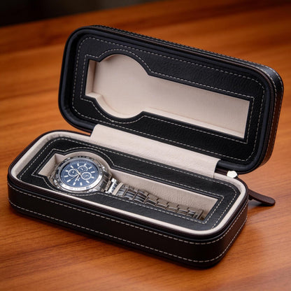 Personalized Leather Watch Display Box – 2, 4, or 8 Slot Travel Case