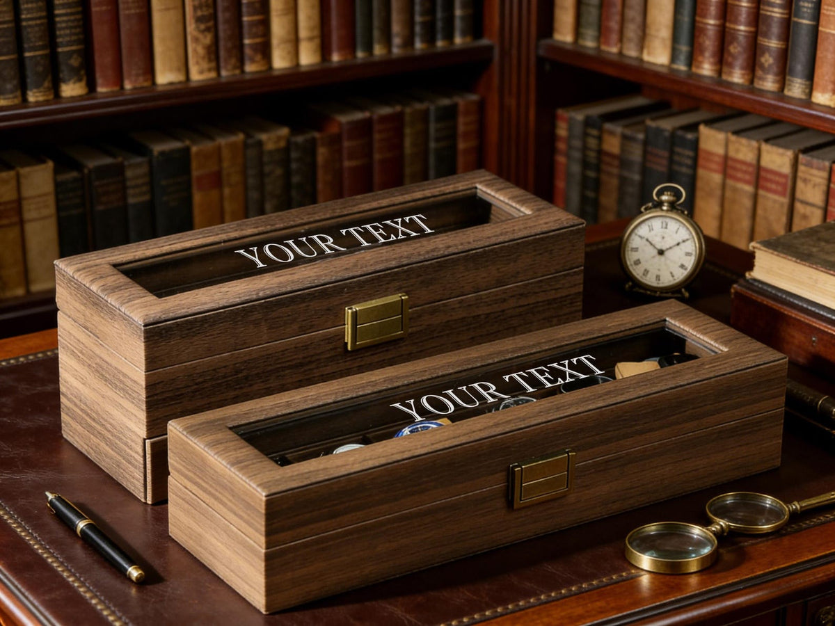 TWO Layers 6 Slot Personalized Men's Watch Box | with Drawer Watch Display Case for 6 Watches |Grain Leather watch box|Anniversary for Him