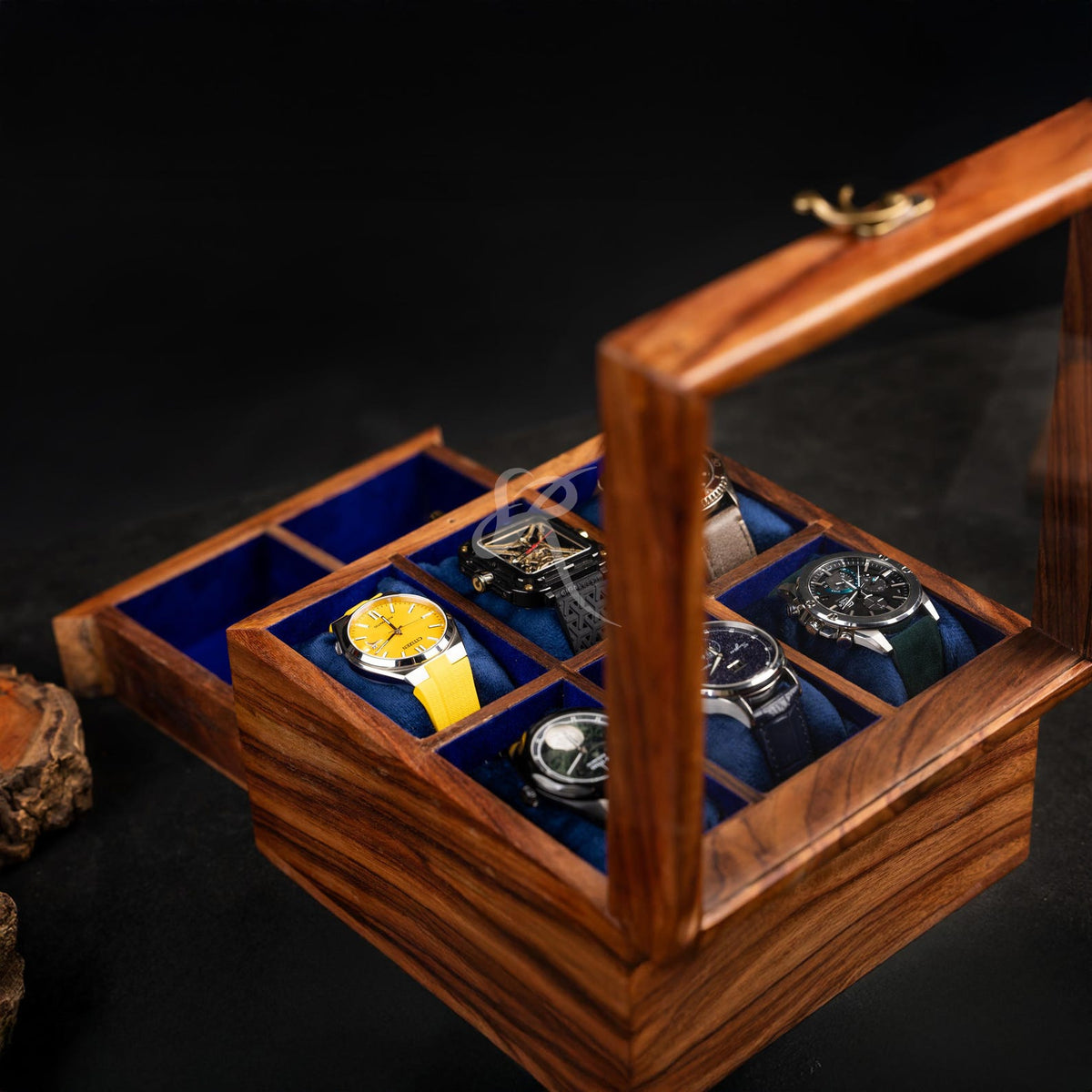 Mens Watch Box, Personalized Rosewood watch box with drawer, Custom Father's Day Gift, Superior Men's Watch Display Case Best Gift for him