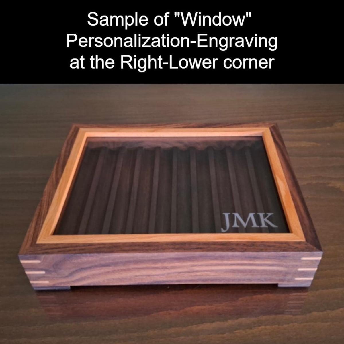 Watch Box with Drawer with 20 pockets-Dark walnut-Handmade