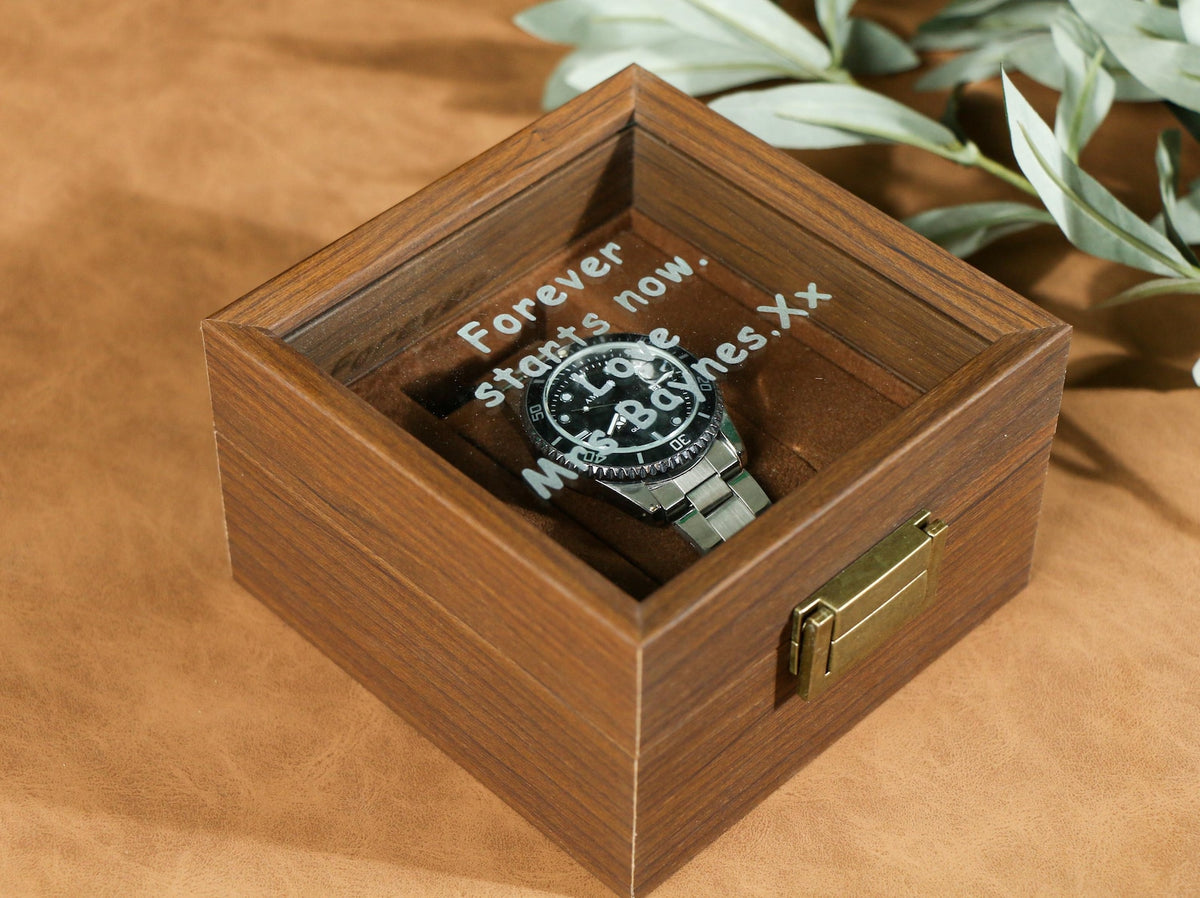 Custom Engraved Watch Box | Gift for Dad | Birthday Gift for Men | Personalized Watch Storage Case| Fathers Day Gift | Anniversary Gift