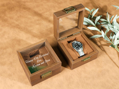 Custom Engraved Watch Box | Gift for Dad | Birthday Gift for Men | Personalized Watch Storage Case| Fathers Day Gift | Anniversary Gift