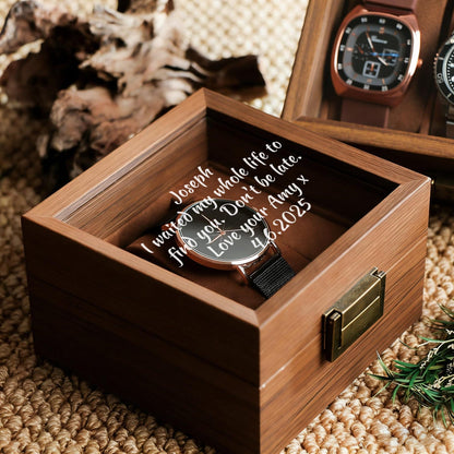 Personalized Engraved Wood Watch Box, Engraved Glass Box, Gifts for Boyfriends, Gifts for Him, Wedding Gifts for Men, Gifts for Husbands