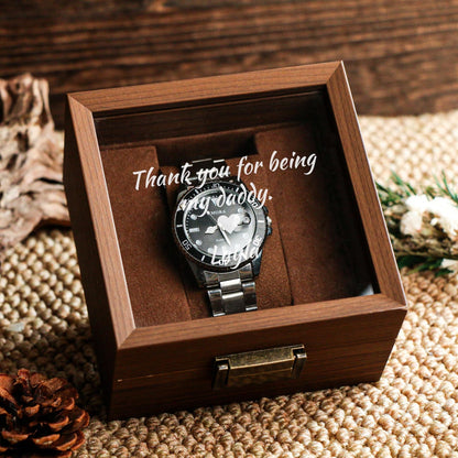 Personalized Engraved Wood Watch Box, Engraved Glass Box, Gifts for Boyfriends, Gifts for Him, Wedding Gifts for Men, Gifts for Husbands
